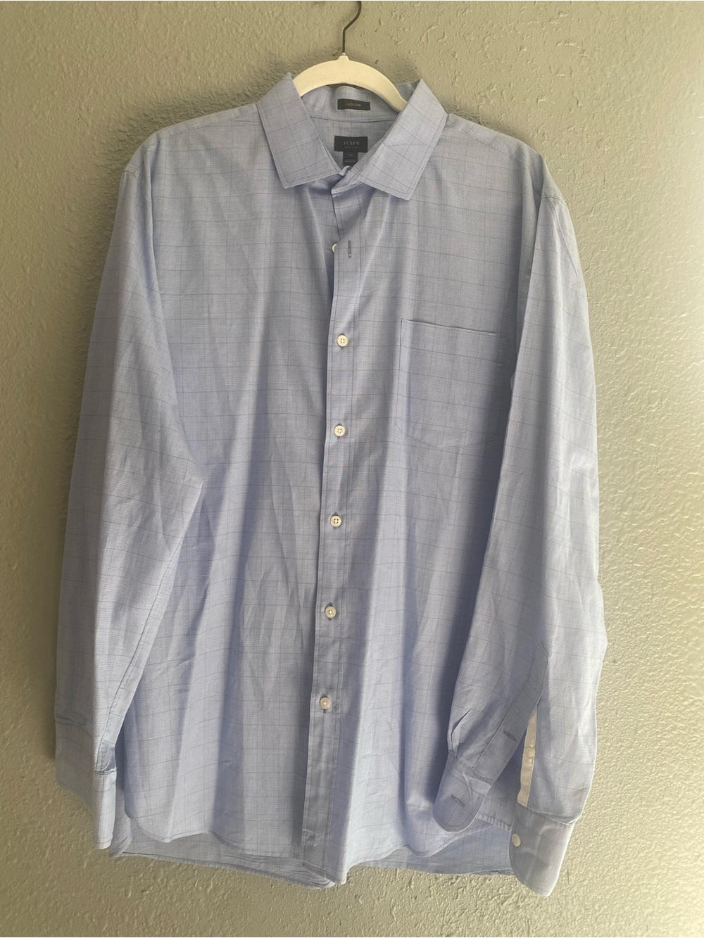 J. Crew Ludlow Men's Light Blue Windowpane Dress Shirt Casual Career Button Down